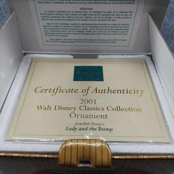 Walt Disney Lady And The Tramp Christmas Ornament Collectible 2001 - Picture 7 of 8